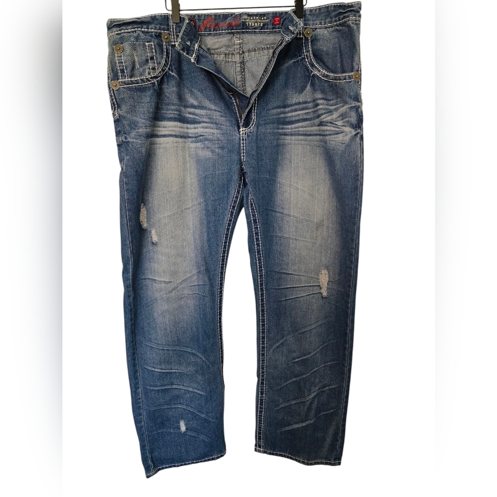 Y2K Parish Nation Men's Blue Distressed Jeans Size 46